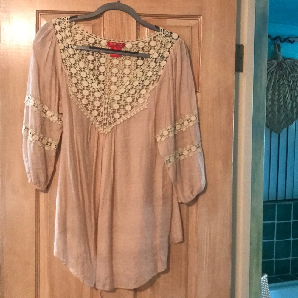 Blouse with embroidery. Beautiful light beige.